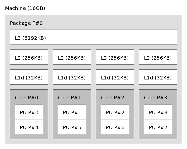 CPU topology of Xeon E3 1230 v5